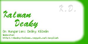 kalman deaky business card