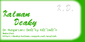 kalman deaky business card